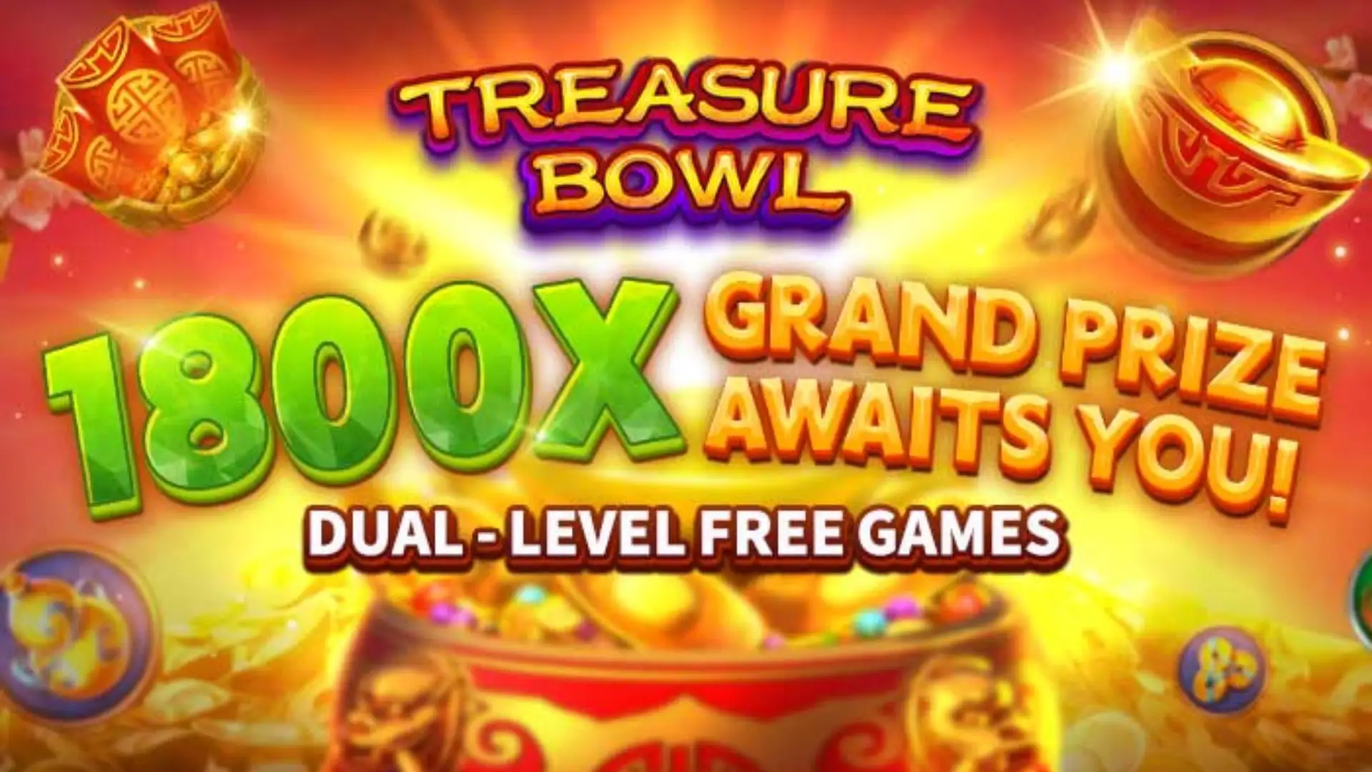 Multiplicadores Treasure Bowl f8777 - 7777x Máximo com Tigela Dourada